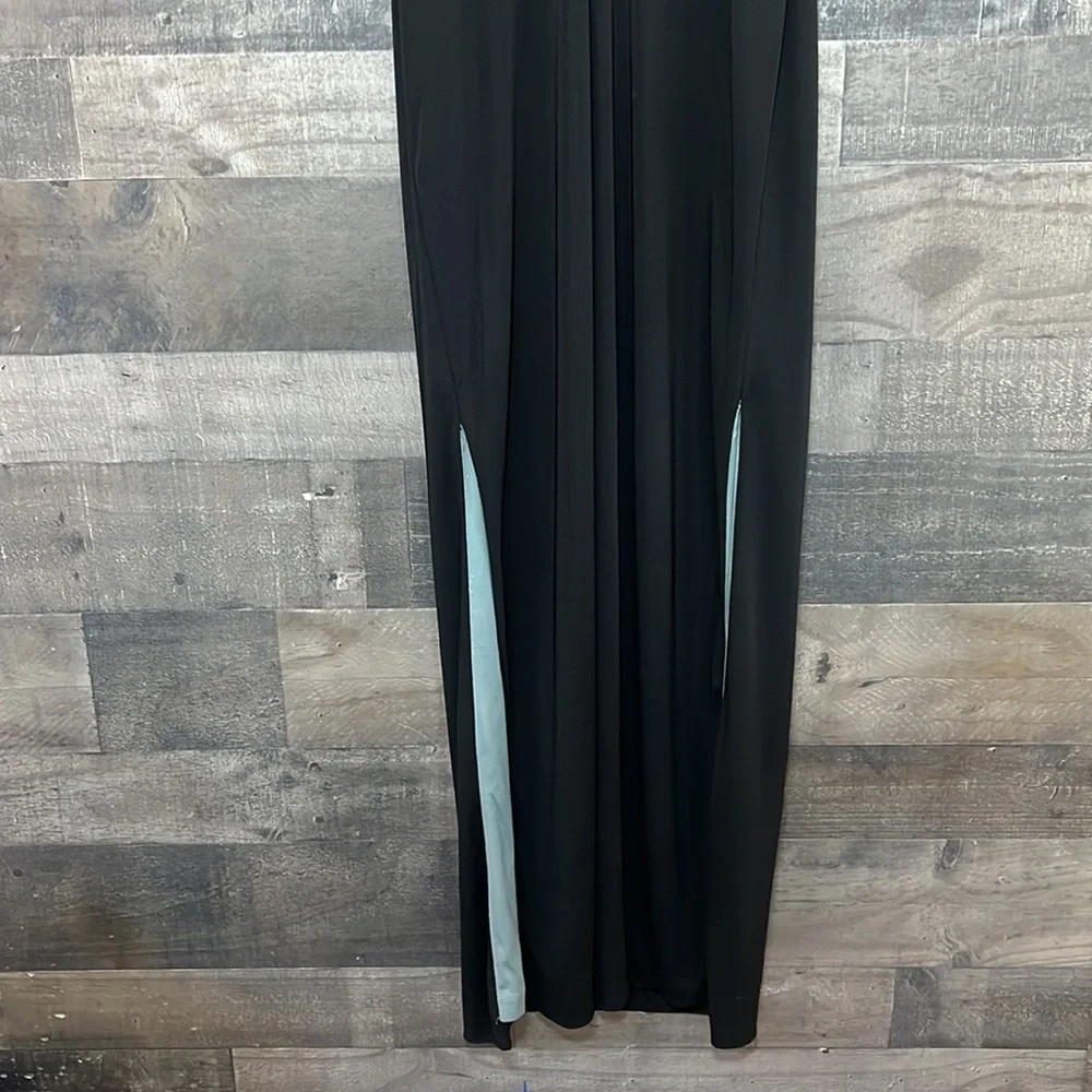 Beautiful Black with Green Flowers Maxi Dress - Picture 6 of 8